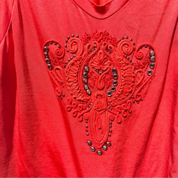 Phillip Lim 3.1 red rhinestone tank top sleeveless access - Picture 6 of 7